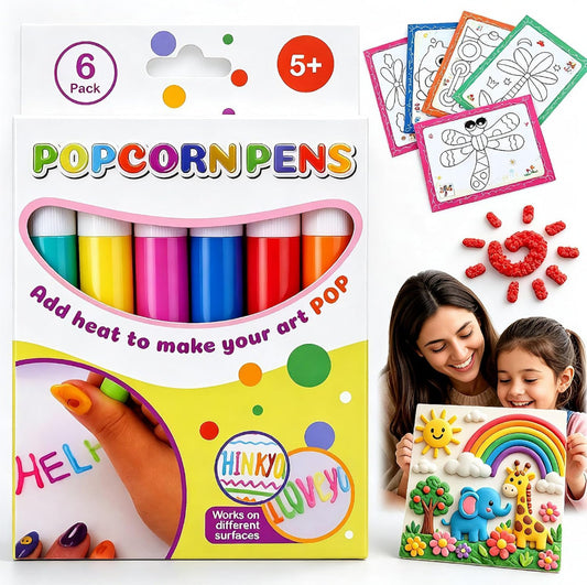 KeenrobeⓁPopcorn expansion pen bubble marker 3D painting set contains 6 bright colors.